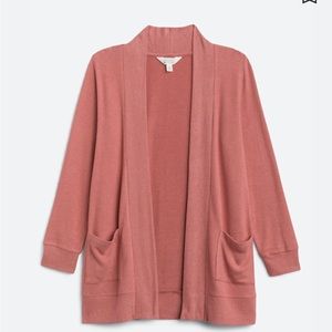 Heather Brushed Knit Two Pocket Cardigan